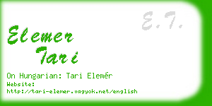 elemer tari business card