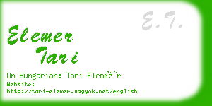 elemer tari business card